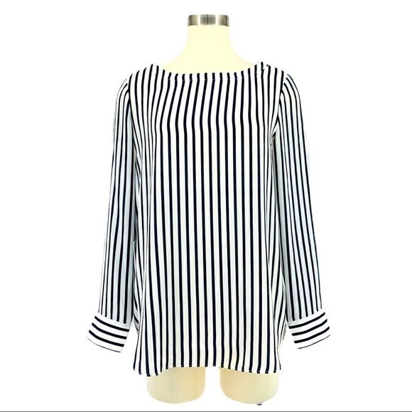 BANANA REPUBLIC Vertical Stripe Blouse - Picture 1 of 6